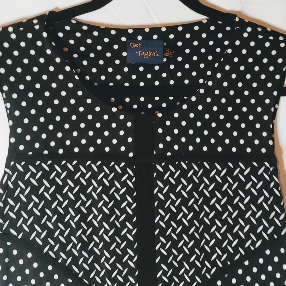 Just..Taylor-Multi Panel Pattern Polka Dot Dress - image 2